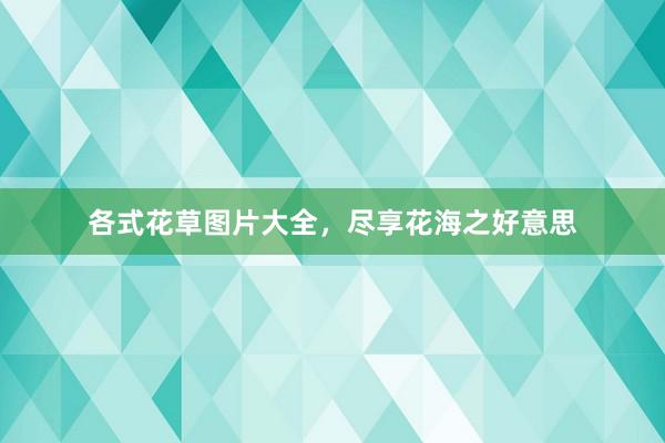 各式花草图片大全，尽享花海之好意思