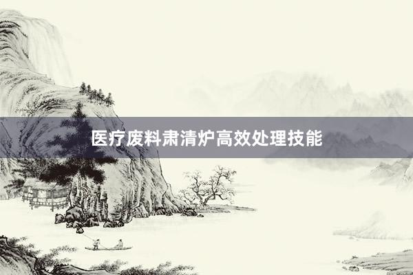 医疗废料肃清炉高效处理技能